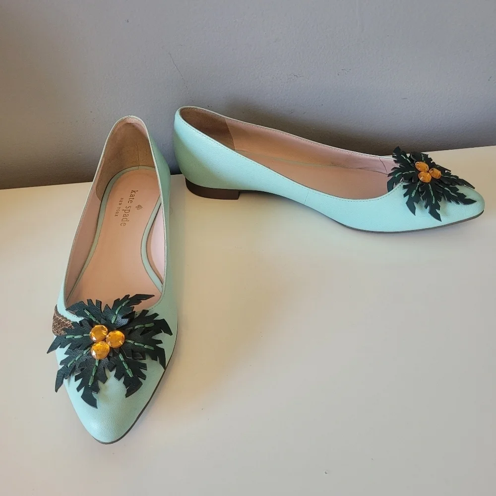 Kate Spade Evalina I Need A Vacation Flats, VGUC, Size 6.5